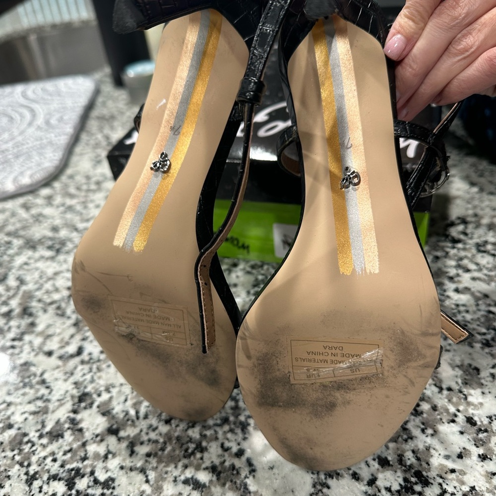 Sam Edelman Black Strappy Heels - Picture 5 of 6